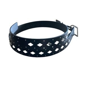 Diamond Studded Faux Leather Belt